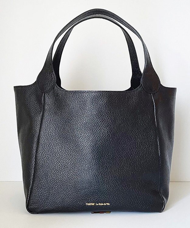 Hekhèr Le Style de Vie 【日本製/セレモニーにも】シュリンクレザー ハンドバッグ medium ブラック