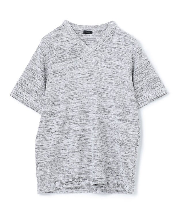JOSEPH HOMME シャイニースラブブークレ ニットTシャツ ライトグレー系