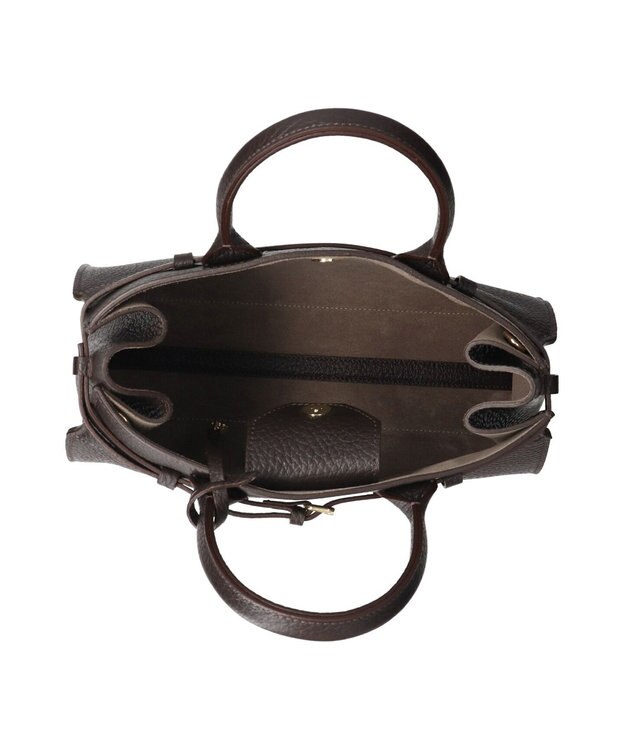 INTER-CHAUSSURES 【CHRISTIAN VILLA】レザーハンドバッグ ダークブラウン