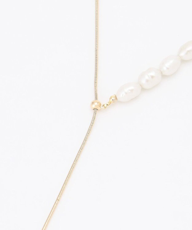 23区 【APPLAUDIR】ガラスパール チェーンコンビ ネックレス ゴールド系