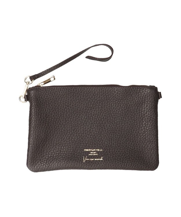 INTER-CHAUSSURES 【CHRISTIAN VILLA】レザーハンドバッグ ダークブラウン