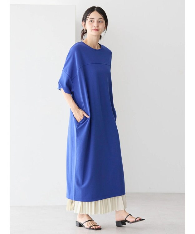 AMERICAN HOLIC 接触冷感カットジョーゼットボックスワンピース Blue