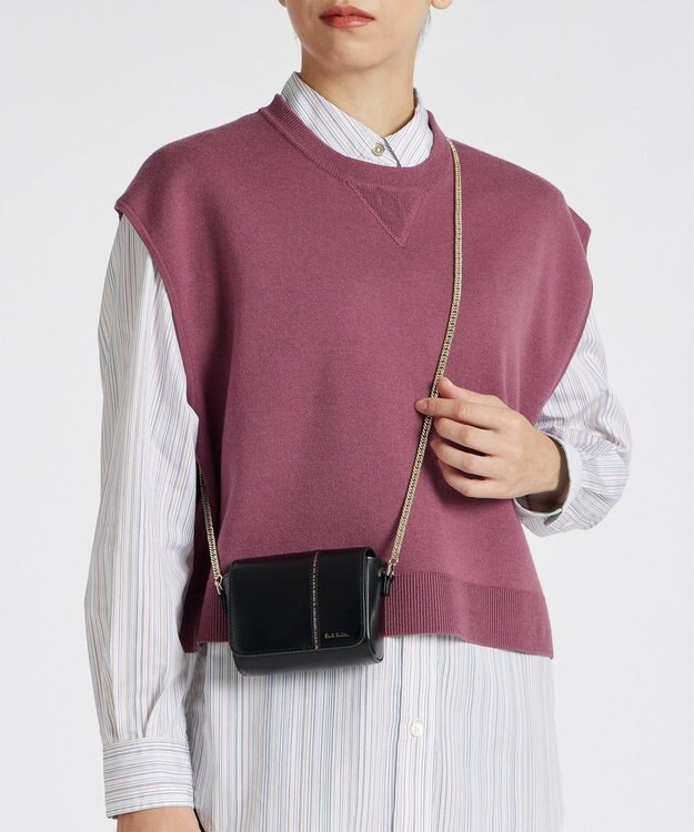 Paul Smith シグネチャーストライプ インバーテッド チェーンポーチ ブラック