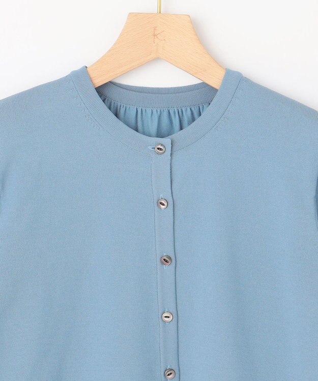 組曲 【2SET・WEB限定】フラワーレース5分袖ツイン ニット ブルー系