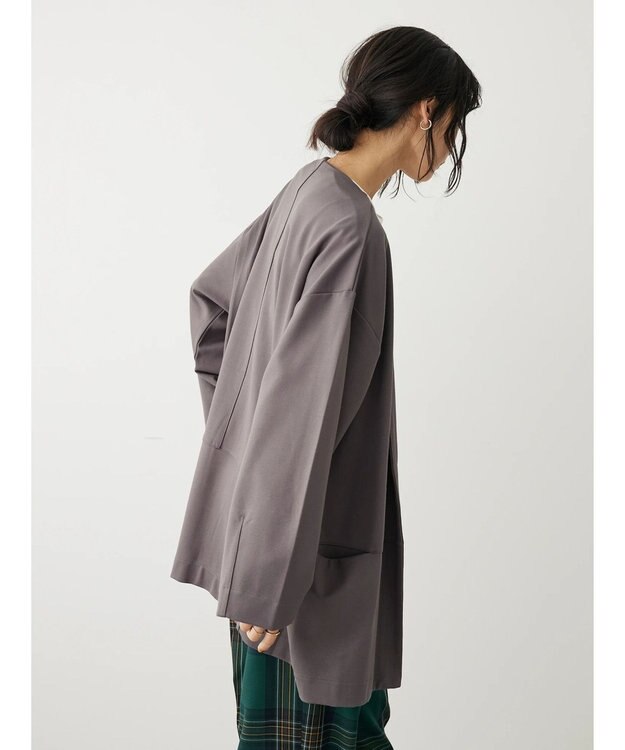 CRAFT STANDARD BOUTIQUE ポンチノーカラージャケット Charcoal Gray