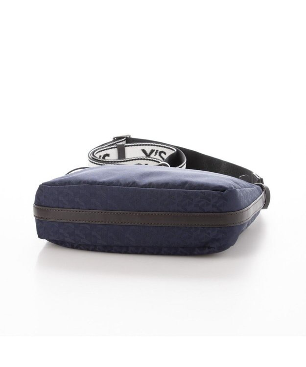 Y'SACCS モノグラム×リサイクルレザー スクエアショルダー ネイビー