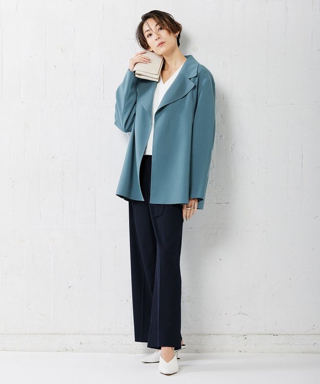 ICB L ライトリバー ミドル丈コート ライトブルーグレー系