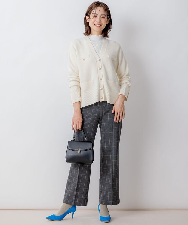 組曲 【WEB限定】ウールカシミヤミックス カーディガン パールホワイト