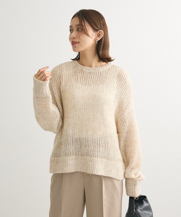 Green Parks ２Ｗａｙ起毛メッシュニットプルオーバー Beige