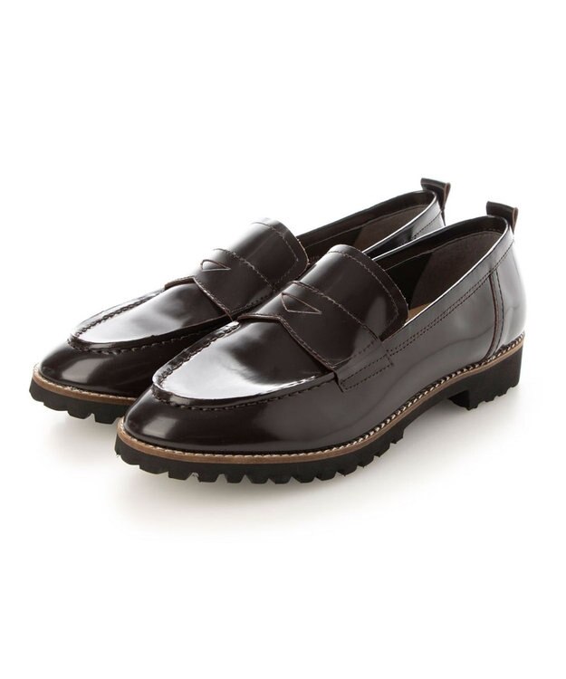 ing <ing>厚底デザインローファー ダークブラウン