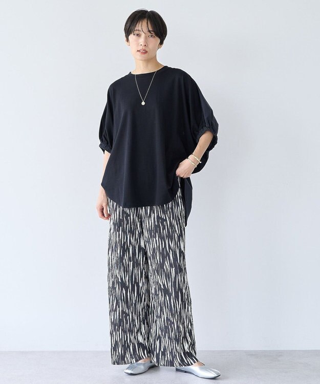 AMERICAN HOLIC 異素材ドッキングドルマンプルオーバー Black