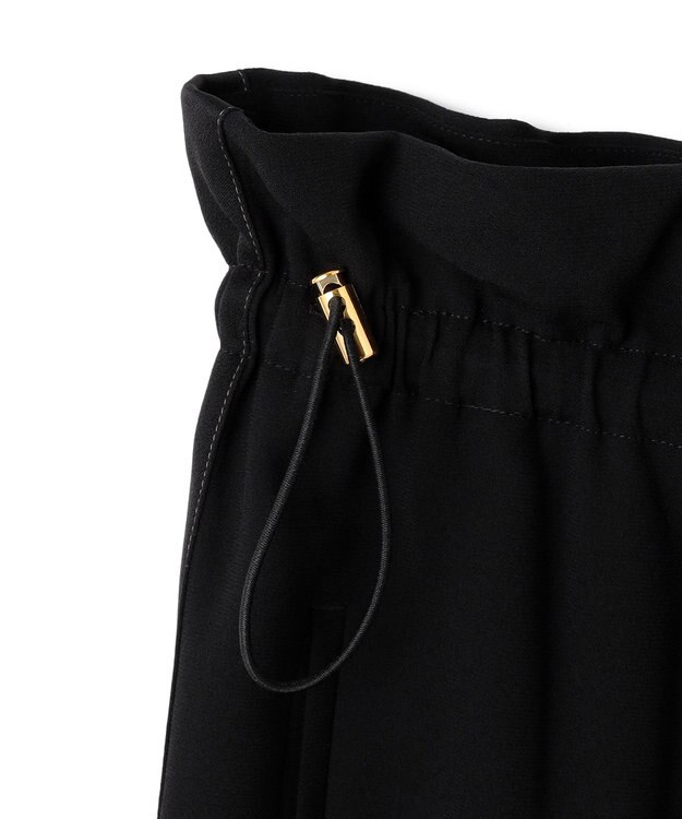 BEIGE， 【洗える】FLEUR / ウエストゴムワイドストレートパンツ Black