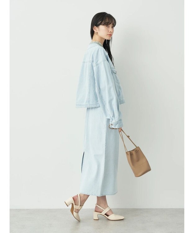 earth music&ecology ノーカラーＧジャン Light Indigo