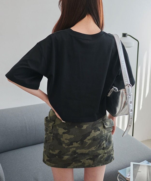 WEGO ラインストーンショートT ブラック