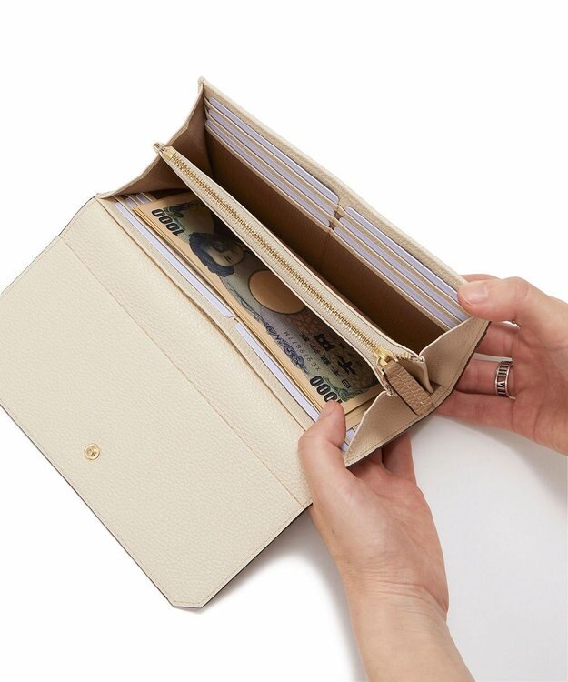 TOPKAPI 【TOPKAPI】バイカラー レザー 長財布 LEAN リーン グレージュ