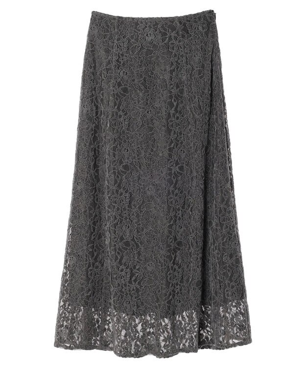 earth music&ecology モールレーススカート Charcoal Gray