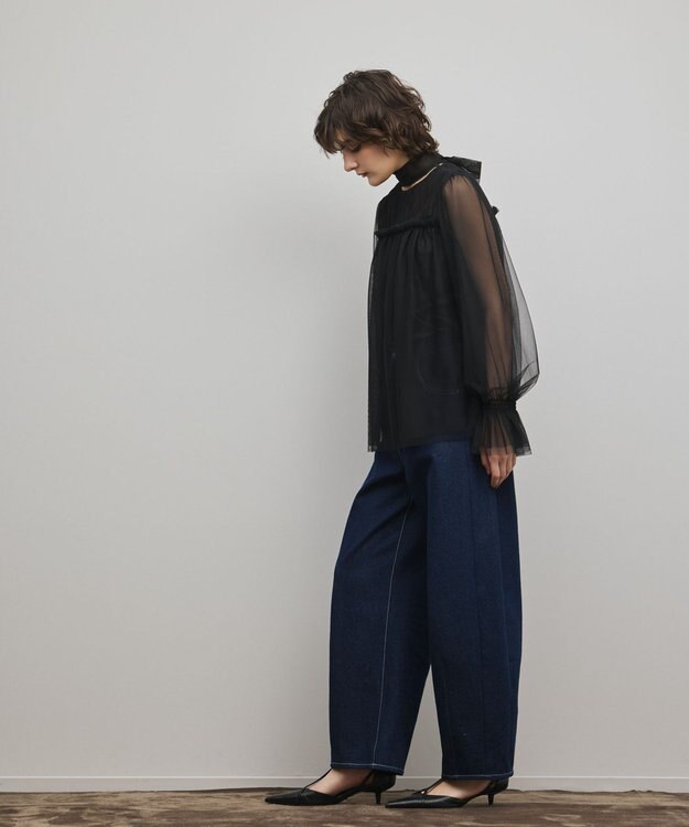 GRACE CONTINENTAL チュールタイブラウス ブラック