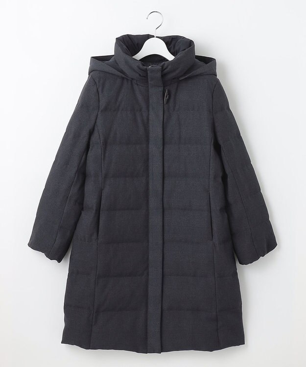 J.PRESS LADIES S ハウンドトゥース&グレンチェック ロング ダウンコート ネイビー系3