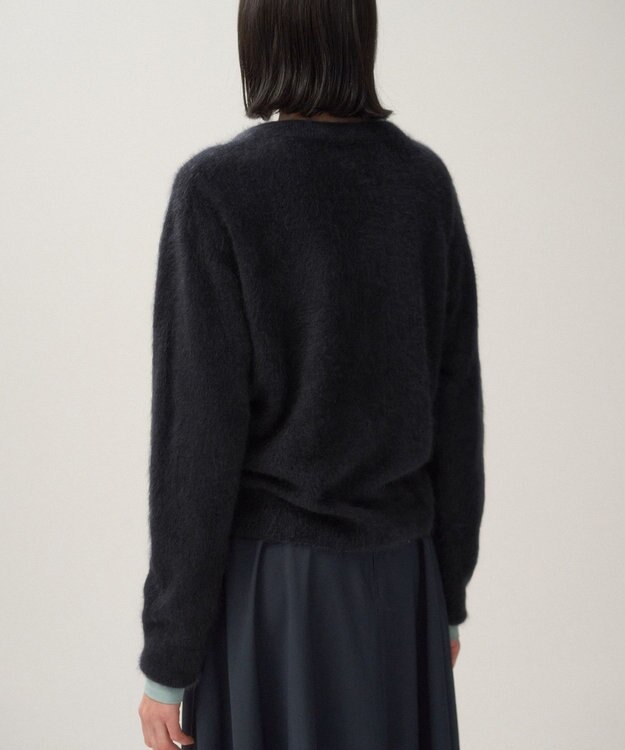 ATON ROYAL CASHMERE FUR | クルーネックカーディガン CHARCOAL GRAY