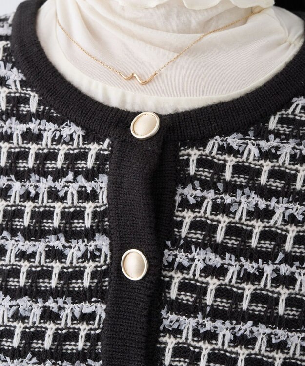 earth music&ecology ニットツイードジャケット Black