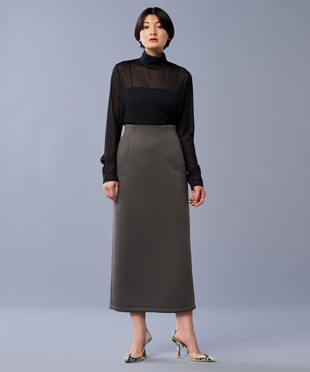 uncrave トリコットシフォン ハイネック カットソー（uncrave STANDARD） ブラック