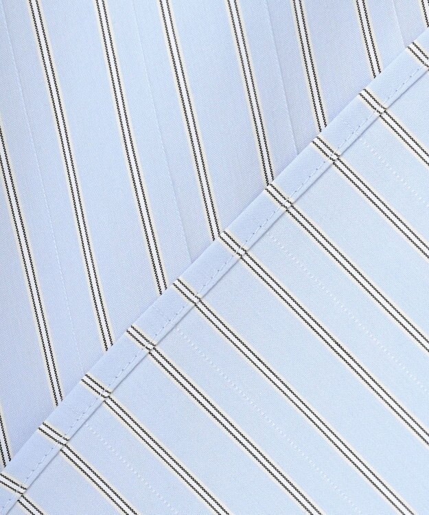 J.PRESS LADIES BEZコットンナイロン ストライプ シャツカラー ブラウス サックス×ホワイト×ベージュ系