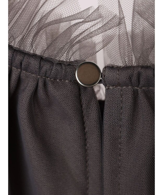 Green Parks ・ＥＬＥＮＣＡＲＥ　ＤＵＥ　チュールハイネックブラウス Charcoal Gray