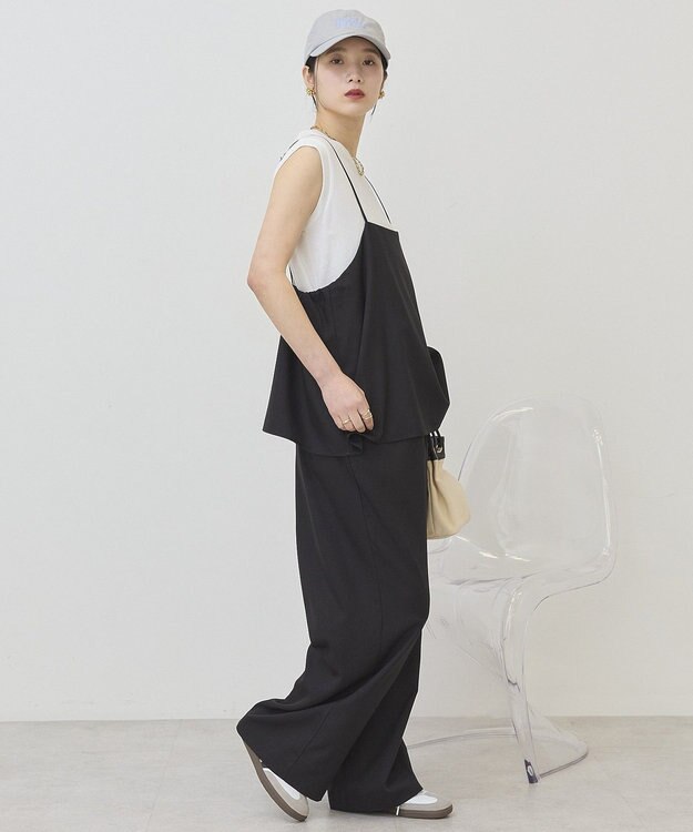 AMERICAN HOLIC リネンライクビスチェサロペット Black