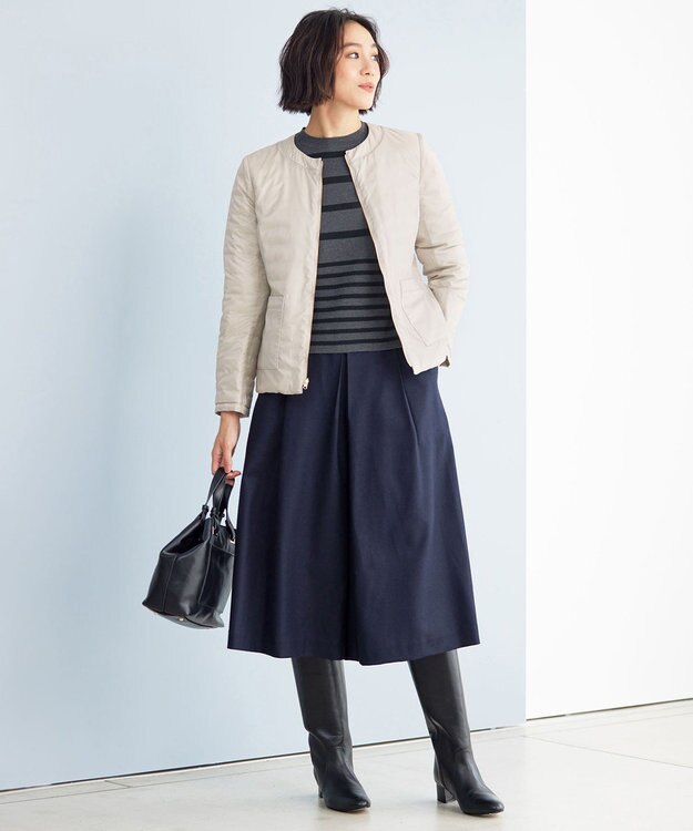 自由区 S 【洗える】リバーシブルライトダウン ジャケット グレージュ