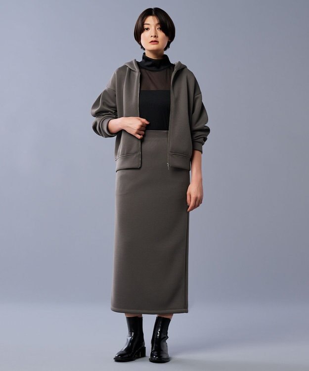 uncrave トリコットシフォン ハイネック カットソー（uncrave STANDARD） ブラック