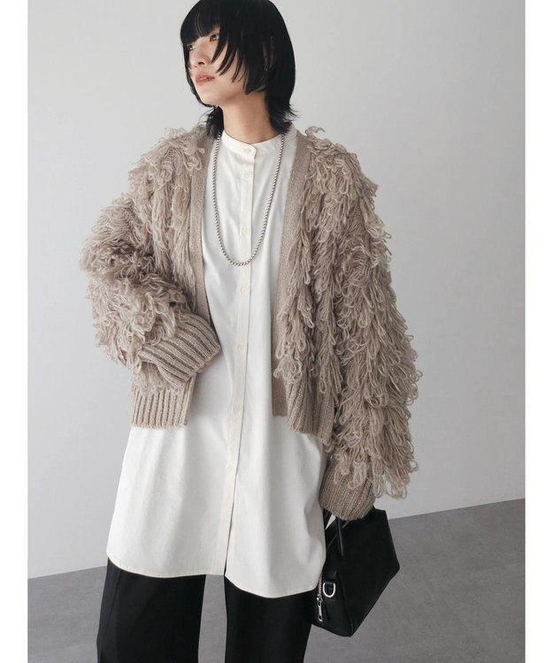 Green Parks レイヤードアソート柄シャツチュニック Off White