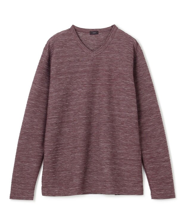 JOSEPH HOMME 【LEON 掲載】ストームリップル　Vネックカットソー ブラウン系