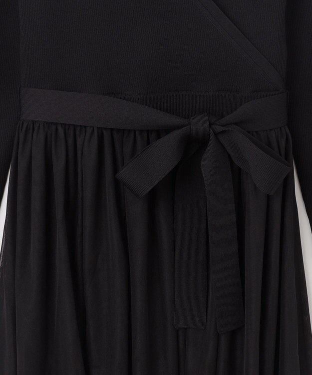 GRACE CONTINENTAL チュールコンビニットワンピース ブラック