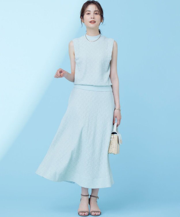 組曲 L 【2SET】ストレッチジャカード セットアップ クリームミント系