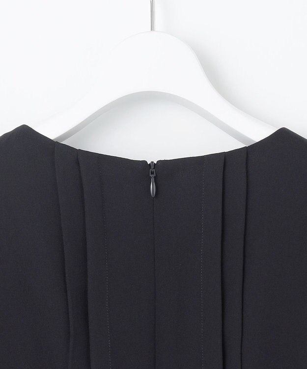 自由区 S 【洗える】シフォンプリーツ ワンピース ネイビー