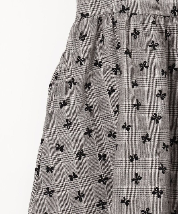 ANY KIDS チェック柄 ドッキング ワンピース ブラック