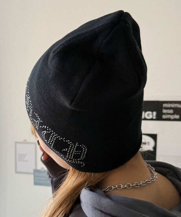 WEGO ラインストーンシングルニットワッチ ブラック