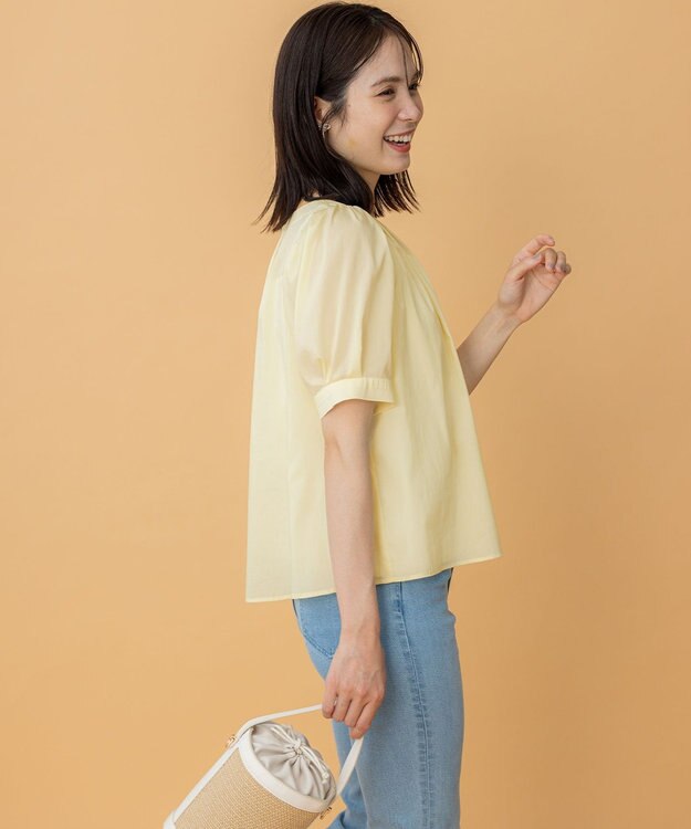 組曲 L ソフトローンパフスリーブ ブラウス カスタード系