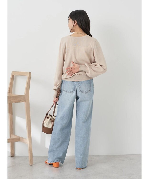 earth music&ecology 前後２ＷＡＹちびパールボタンカーディガン Beige