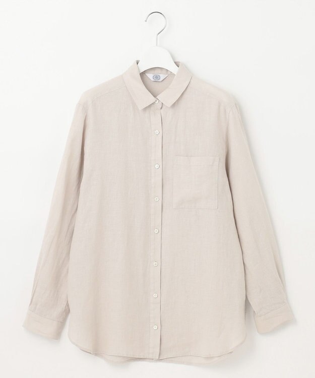 J.PRESS LADIES 【洗える】リネン シャツ ライトグレー系