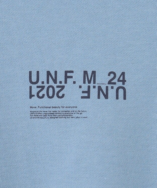 UNFILO MENS 【男女兼用】グラフィックプリント スウェットTEE [24年秋冬商品] ブルー(センターロゴ)