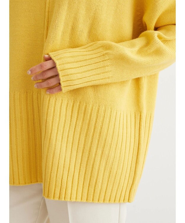 Green Parks 洗える　バックスリットニットプルオーバー Yellow