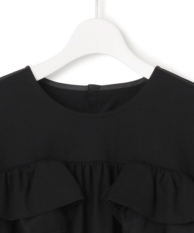 23区 S 【GOLD LABEL】ラッフルスリーブジャージー カットソー ブラック系