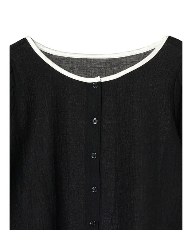 earth music&ecology シアーパイピングシャツ Black