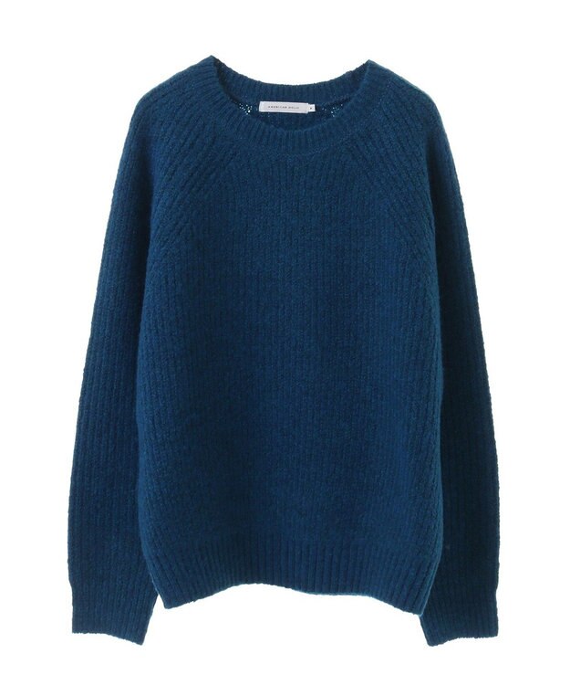 AMERICAN HOLIC Ｍｉｘヤーンラグランニットプルオーバー Blue