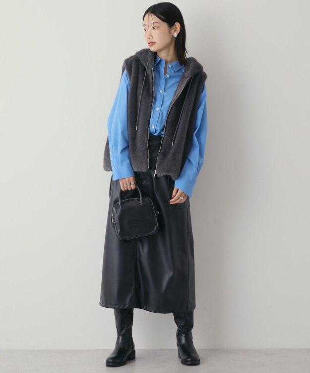 AMERICAN HOLIC フードファーベスト Charcoal Gray