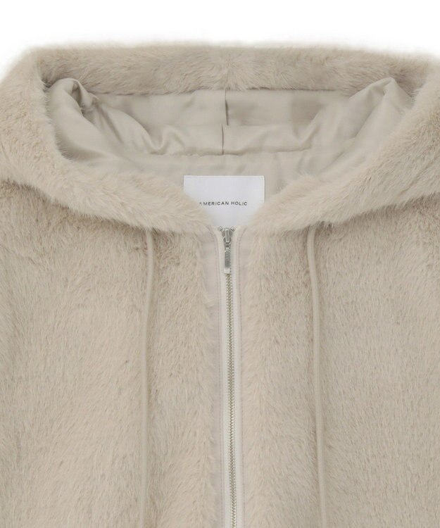 AMERICAN HOLIC フードファーベスト Light Beige