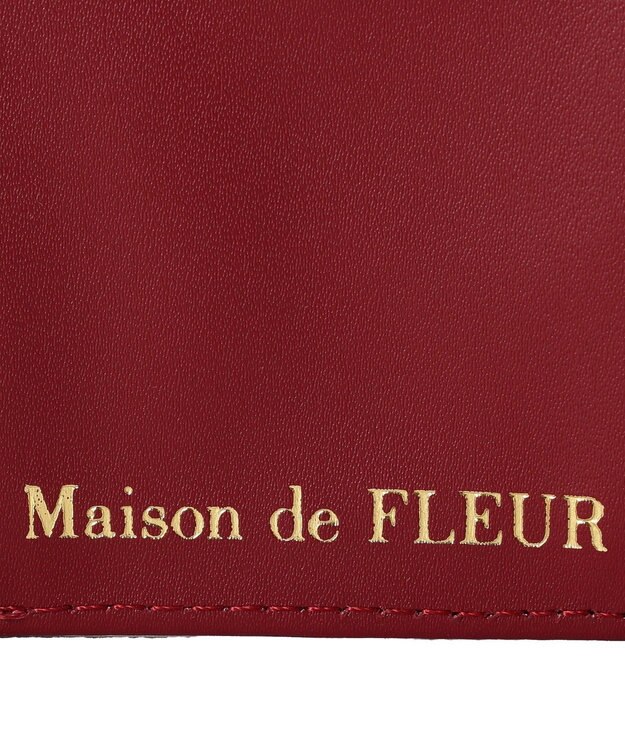 Maison de FLEUR リーフ付きチェリープチウォレット Red