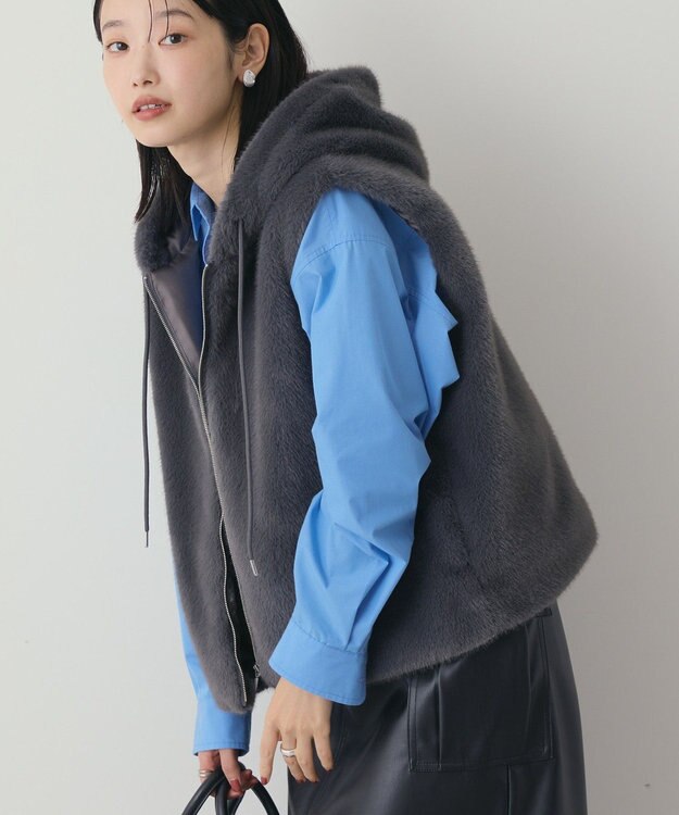 AMERICAN HOLIC フードファーベスト Charcoal Gray