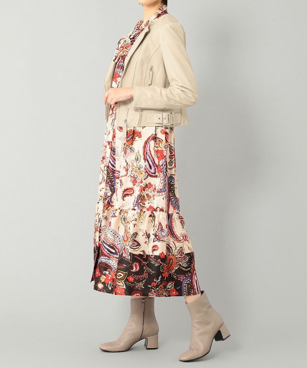 GRACE CONTINENTAL レースアップライダースジャケット ベージュ